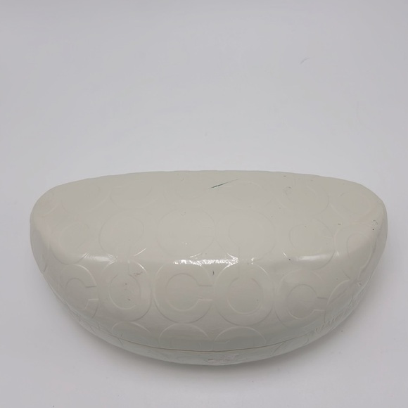 Coach Hard Clamshell Sunglasses Sunglass Case Cream Colored - Picture 2 of 8